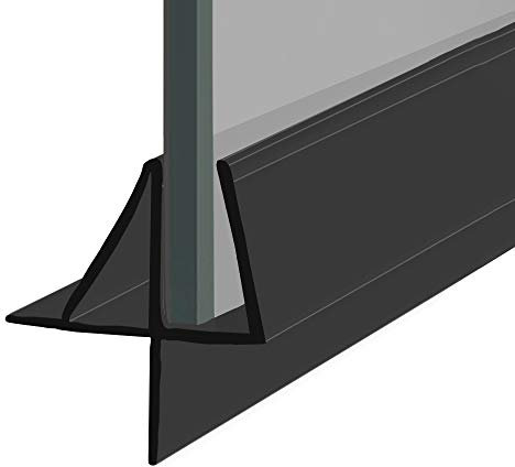 Shower or Bath Screen Door Seal | Fits 8, 9 or 10mm Glass | Seals Gaps of Up to 6mm | 80cm, 90cm, 140cm, 200cm or 250cm Long | Clear or Black | SEAL118 (80cm, Black)