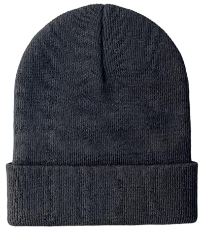 New Haakwear Beanie: Klassische Wintermütze für Damen & Herren - Made in USA, Dunkelgrau Schwarz, Einheitsgröße