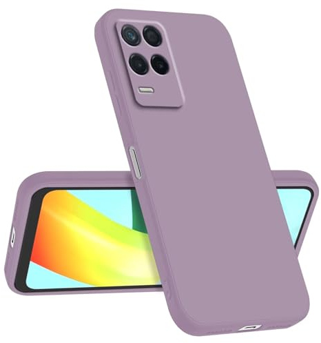 Longstong Handyhülle Kompatibel mit Realme 8 5G / Realme Narzo 30 5G (6.5), Stoßfest Personalisiert Schlank Minimalistisches Design - Gras lila