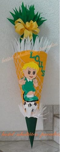 Schultüten Bastelset Fußball-Spieler gelb-grün MaterialType Schultütenzuschnitt 400g Karton