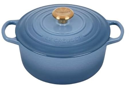Le Creuset Cocotte redonda de hierro fundido, 24 cm, 4, 2 L, Todas Las Fuentes de Calor Incl. inducción, Chambray, 21177244344441