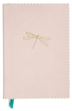 ARTEBENE MAJOIE Notizbuch Schreibbuch Schreibheft mit Keksrand 240 Seiten DIN A5 Vegan mit Leder-Optik Libelle
