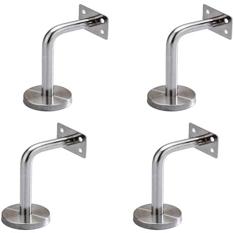 Handlauf Befestigung,Treppengeländer-Handlauf,strapazierfähige Stahlhalterung für,für Treppengeländer Wandhalter Holz mit Abdeckrosette,4 Stücke