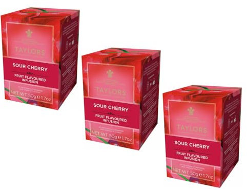 Taylors® | Infuso Ciliegia Ibisco e Rosa Canina | Tisana Frutta Senza Caffeina - 3 x 20 Filtri (150 Gr)