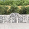 Hovothy Gabion avec arche haute, panier métallique pour mur de jardin, mur de pierre, gabion, clôture pour briques, gabions, panier à pierre, argenté, 200 x 30 x 100 cm, fer galvanisé