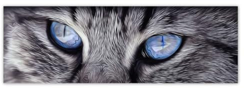 H4100Z_TV1AP Papier peint intissé Motif chaton aux yeux bleus 200 x 66 cm