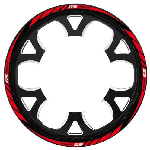 JAYWIS Felgenaufkleber Motorrad 19''17''Rim Aufkleber Rad Hun Aufkleber Reflektierende Streifen Band Für BMW R 1200 GS R 1250 GS F 650 GS G 310 GS F 750 GS Radaufkleber(ROT)