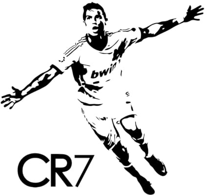 Football starsPoster Wall Decal CR7 Sign Vinyl Sticker Sport Soccer Player Fan Gift for Home Room-L-84x88cm-Black