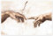 Die Erschaffung Adams (Detail) Poster von Michelangelo 30 x 20 cm Beige Wandbilder Wanddeko