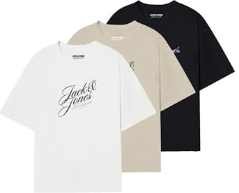 JACK & JONES Herren Jorinwood Tee Ss Crew Neck FST 3Pk Mp (3er Pack)