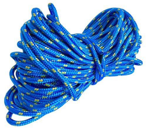 BK Shop Polypropylenseil 10 mm x 5 m | Geflochtene Schnur PP Blau, Wasserdichtes Seil mit Kern, UV-beständiges Zugseil, Polypropylen-Kordel für Bauwesen, Verkehr