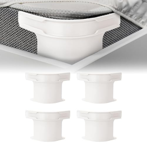 Pipihome Bed Sheet Holder With Lock Strips, 4 Pieces Bed Sheet Clips | Removable Fitted Sheet Corner Holders, Heavy Duty Bed Sheet Fasteners Non-Slip For Mattress Protectors, Blankets, Bedding