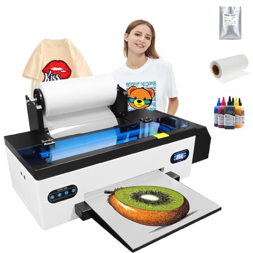 XEEAOFE 13-Zoll DTF-Transferdrucker, Druckmaschine mit Automatischer Rührzirkulation und Integriertem Foliencutter für DIY T-Shirt-Druck,220V