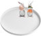 Yvttve Bandeja redonda blanca con 3 antideslizante, bandeja redonda para servir de diseño decorativo y plato decorativo de metal para corona de Adviento (blanco, diámetro 40 cm)
