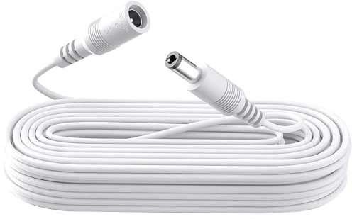 ANLINK 5M 16.4ft DC Power Extension Cable, Premium Pure Copper DC 12V Power Adapter Extension Cord 5.5mm x 2.1mm for CCTV Security Camera/Router/LED Strip Light/Printer/Monitor and More-White