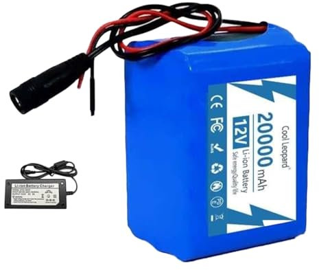 HTDRE Batteria agli ioni di Litio 12V 20AH per Bicicletta elettrica e Scooter con Caricabatterie, Batteria al Litio per Bici elettrica 3S5P