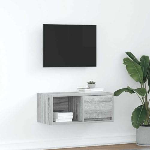 ZQQLVOO TV-Schrank Grau Sonoma Sideboard tv tv Cabinet Sideboard hängend wohnzimmerschrank 60x31x25,5 cm Holzwerkstoff