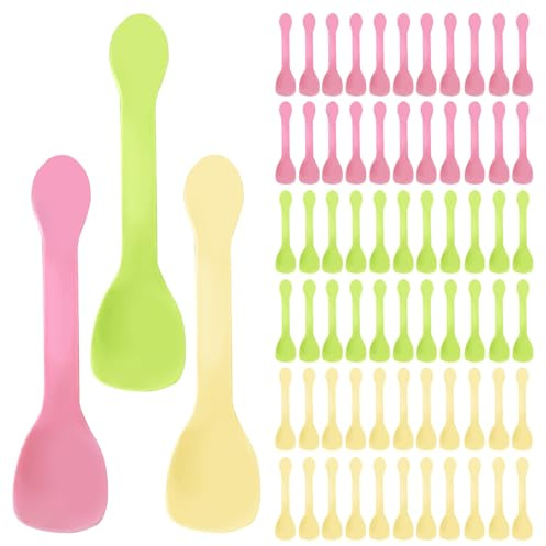 Eislöffel, 150 Stück Wiederverwendbare Mini Löffel Strapazierfähige Kunststoff Dessertlöffel Wiederverwendbares Mini Bunte Löffel Set Für Eis, Kuchen, Joghurt Mousse Party