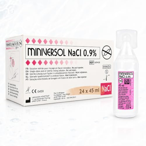Sérum Physiologique Bébé 45ml – Physiodose NaCl 0,9% – Pack x24 | Hygiène nez irrigation externe – sans conservateur – embout sécurisé bébé enfant adulte – fabriqué en France