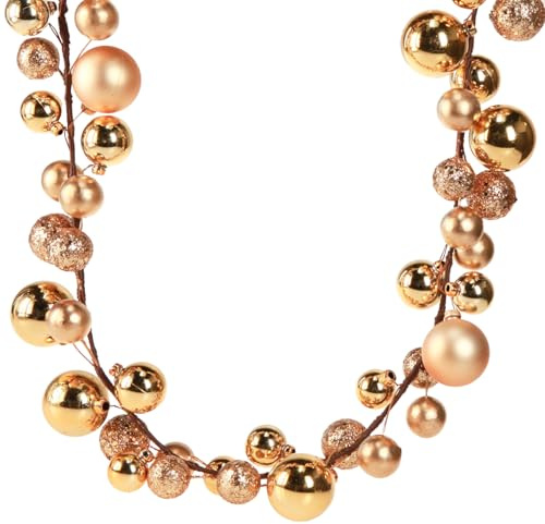 Floristik24 Kugelgirlande Gold Weihnachten 160cm Dekoration festlich