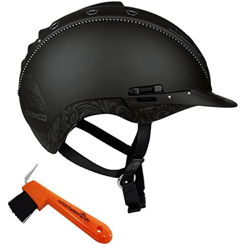 Casco Reithelm Mistrall-2 schwarz floral M-L (58-60cm) + Hufkratzer Reiterladen24