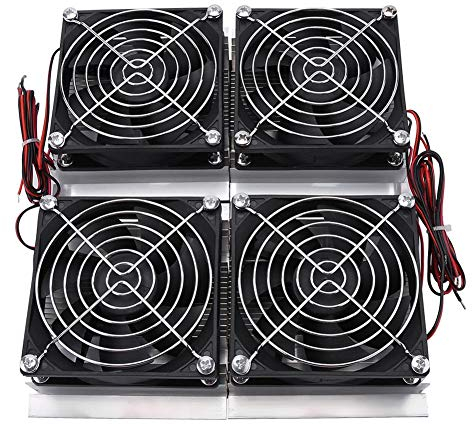 Plaque deRéfrigération semi-conducteur avec le ventilateur, Refroidisseur thermoélectrique de Peltier DIY Système de refroidissement 12 v