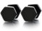 6MM Schwarz Hexagon Herren Damen Ohrstecker Ohrringe Fakeplugs Fake Ohr-Plug Tunnel Gauges Ohr-Piercing Edelstahl, 1 Paar