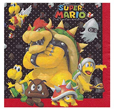 Amscan- Paquete de 20 servilletas con Mario Bros (Travis Designs 9901538)