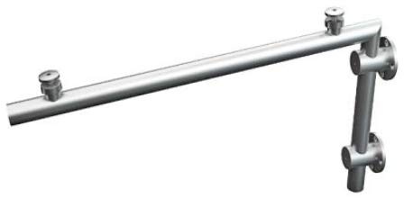 Glaszentrum Hagen - Glasvordach Halterung - Edelstahl Silber/Schwarz / RAL7016 (Silber-L)