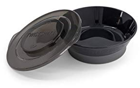 Twistshake Versiegelt Kinder Schüssel mit Deckel, Esslernschale mit PP und Silikon, Geshirr zum Babynahrung, Babyfütterung Geschirr, BPA Frei, ab 6 Monaten, Schwarz