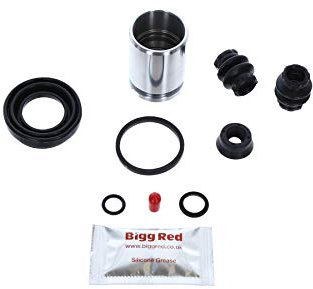 Bigg Red - Rear Brake Caliper Repair Seal Kit & Pistons - Compatible with 159, 166, A3 1.8, Ds Ds3, Ulysse, Focus Rs, Lancia Kappa, Carisma, etc..