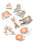 Heitmann Deco Weihnachtsbaumschmuck, Holz, apricot/Taupe, 7-10cm, 6