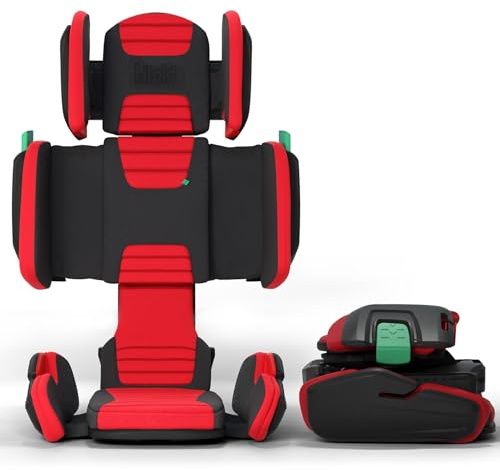 Mifold Hifold Adjustable Kids High Back Booster Car Seat with Strap – Racing Red