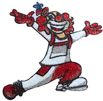 Unbekannt 2er Bügelbild Clown Glitter 10x9 cm Applikation Karneval Köln Kostüm Fasching