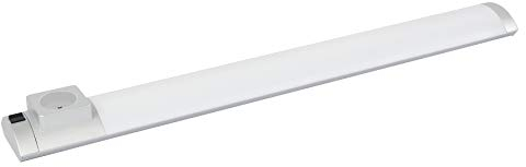 Gefom REGLETTE DESIGN LED INTEGREE avec prise, 68 CM, 8W, 450 LM, SILVER avec inter