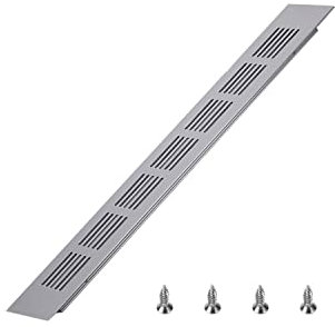 Aicosineg 1 unids aleación de aluminio 11.81 '' x 1.97 '' (L x W) rejilla de ventilación rectangular pequeña rejilla rejilla rejilla parrilla cubierta para fregadero cocina armario zapatos gabinete