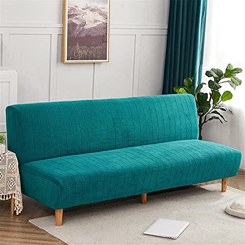 Hiseng Sofabezug 3 Sitzer Ohne Armlehne, Moderner Druck Clic Clac Sofahusse Stretch Schutzhülle Protector Bettcouch Schonbezug Couch überzug Sofabettüberzug (Dunkelgrün,L: 190-210cm)