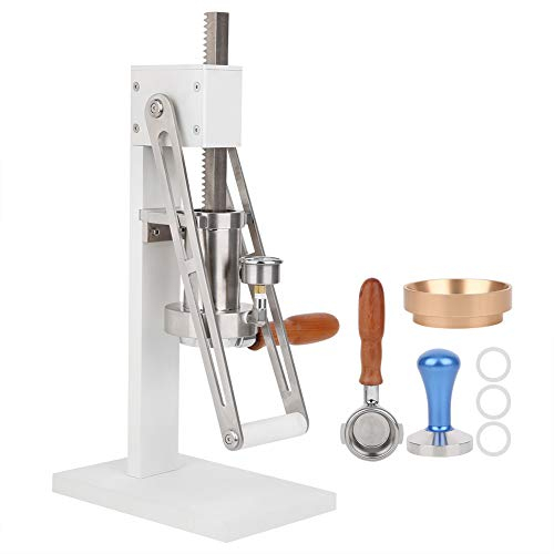 Professional Espresso Machine, Manual Lever Espresso Maker Built in Warming Function, Home Kitchen Coffee Maker with 350psi Pressure Gauge, Bottomless Portafilter & Coffee Tamper (White)