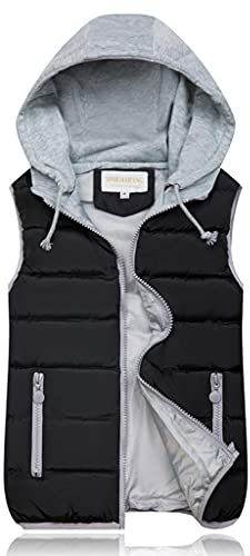 Herren Weste Steppweste Übergangs Vest Ärmellos Jacke mit Kapuze Gefüttert Übergangsjacke Daunenweste Herrenweste Winterwest Sportweste Übergangsjacke Bodywarmer Outdoor Fleecewest