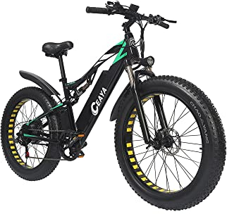 CEAYA E Bike,Ebike Elektrofahrrad für Herren Damen mit 17Ah Batterie Shimano 7 Gang-Schaltung E-MTB, Schwarz,Grün