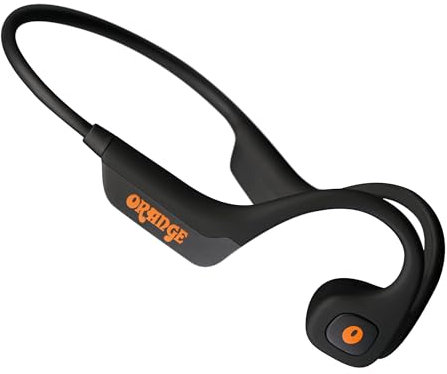 Orange Amplification O Bones - Bone Conduction Headphones, Open Ear & Microphone, Wireless Bluetooth, Running Earphones, Magnetic Charging, Waterproof Earphones, Open Ear Headphones