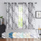 FMFUNCTEX Schwarz Voile Vorhänge Transparente Leinen Gardinen mit Ösen für Wohnzimmer Zweige Muster Halbtransparente Modern Ösenschal Dekoschal für Schlafzimmer 2er Set, 175 x 127 cm (H x B)