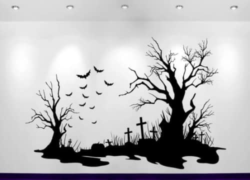 Halloween cementerio escena calcomanía gran oferta decoración del hogar pared pegatina sofá Fondo decoración Adesivo De Parede calcomanías Poster63x42cm