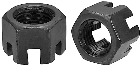 sourcing map 5 Stück Sechskant-Schlitzmutter Ersatz aus Kohlenstoffstahl Zubehör M14 x 1,5 mm Sechskantmuttern