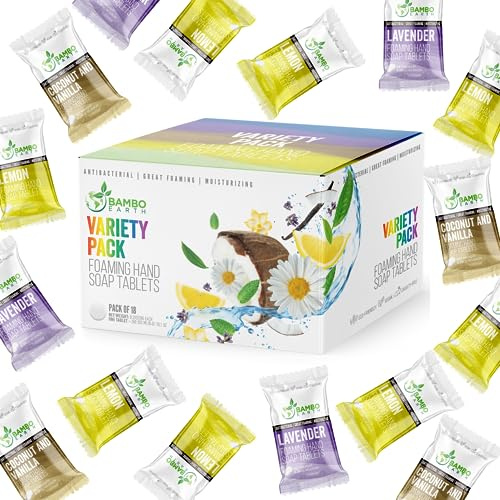 BAMBOEARTH Foaming Hand Soap Refill Tablets - Soft Foam Soap for Travel