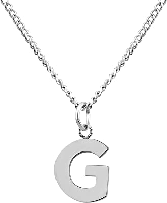 GD GOOD.designs Kette mit Buchstaben Anhänger G in Silber - 316L Edelstahl Halskette Damen - Silberne Partnerketten für Sie und Ihn