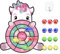 Einhorn Geschenke für Mädchen 3–9,Groß Einhorn Spielzeug Kinder Klett Dartscheibe mit 12 Klebrigen Bällen Hängendes Dart Wurfspiel Sets Geschenk Mädchen 4-9 Jahre Geburtstagsgeschenk für Kinder 4–11