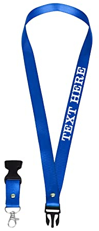 OXYEFEI Embroidery Schlüsselband Personalisiert, Bunte schlüsselbänder Nylon Neck Lanyard Strip Bänder mit Drehbarem Metallclip für Schlüssel Kinder Ausweise Arbeitskarte Abzeichen (Blau)