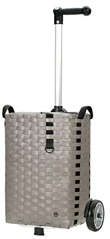 ANDERSEN Einkaufstrolley - Shopper Silja Liver | mit ergonischem 3-Wege-Griff, höhenverstellbar, aus Alu, bis 40 kg - Tasche mit Kordelzug, Innenfach, 53 L