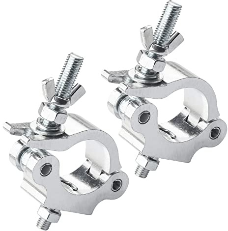 2Pack Clamps for Lights Stage Lighting Accessories, O Pole Clamp Quick Release Truss Clamp, 40mm-52mm Half Coupler Mounting Bracket Light Moving Head Hooks (GM03A)